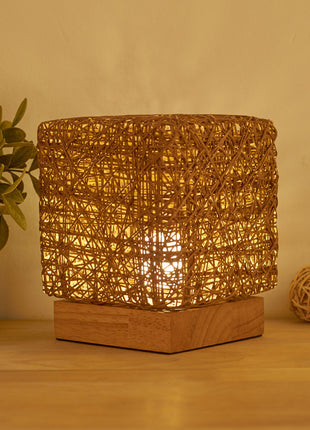 Handwoven Rattan Table Lamp