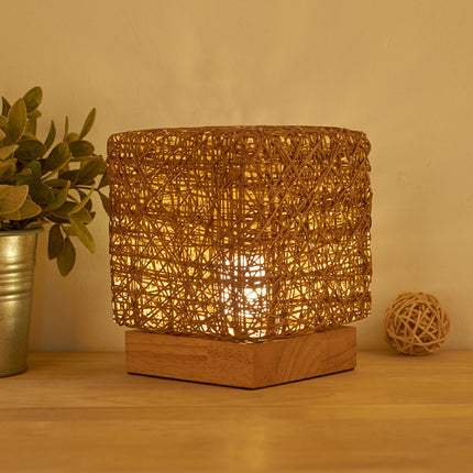 Handwoven Rattan Table Lamp