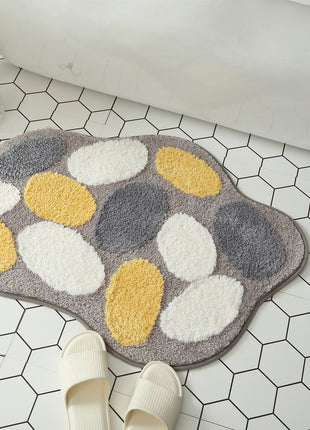 Divertida alfombra de entrada con forma de huevo, para pasillo, baño, cocina