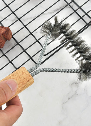 Oak Handle BBQ Wire Cleaning Brush