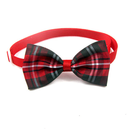 Corbata a cuadros para mascotas, bufanda para gatos y perros, accesorios para mascotas