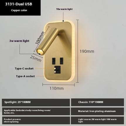 Modern Minimalist Master Bedroom Living Room Wall Lamp