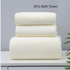 White / 2PCs Bath Towel