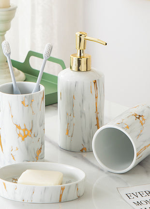 Kit de lavado de baño de mármol de cerámica