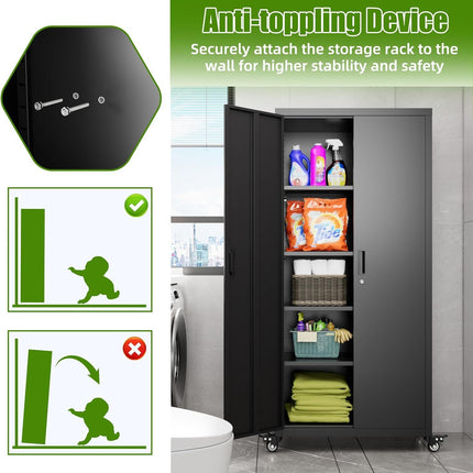 Garage Storage Cabinet With Optional Wheels