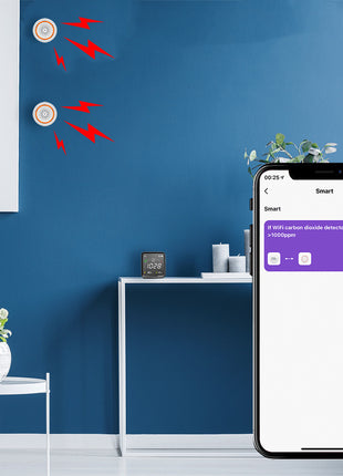 Sensor de temperatura y humedad para casa inteligente con pantalla LED a color y grafiti con wifi