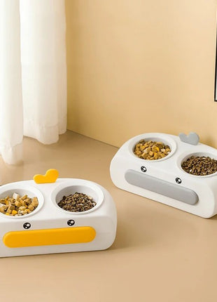 Duck-Shaped Double Pet Bowl