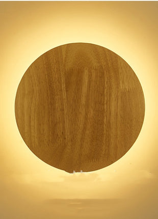 Round Wood Wall Sconce