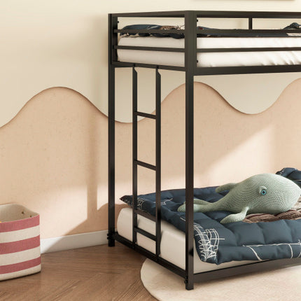 Adam Sturdy Twin Over Twin Bunk Bed Metal Black