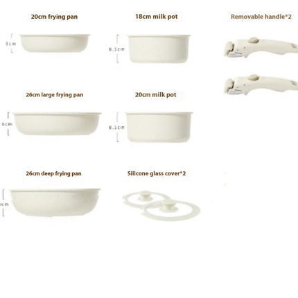 Juego de ollas de piedra Maifan, ollas antiadherentes, juego desmontable