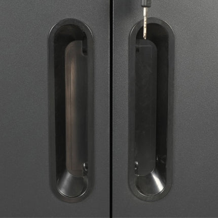Gabinete de almacenamiento de garaje de metal resistente con ruedas