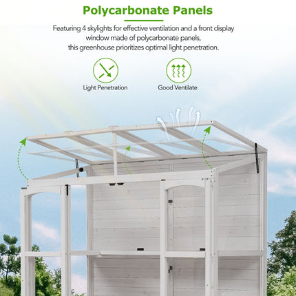 TOPMAX 78-inch Wooden Greenhouse Cold Frame