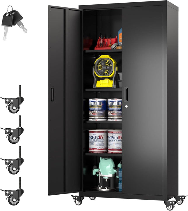 Garage Storage Cabinet With Optional Wheels
