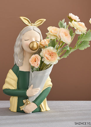 Abstract Girl Resin Sculpture