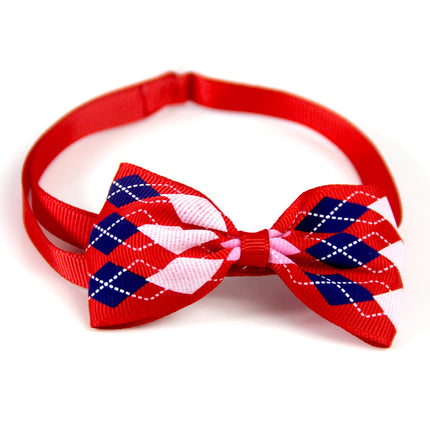 Corbata a cuadros para mascotas, bufanda para gatos y perros, accesorios para mascotas
