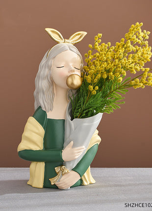 Abstract Girl Resin Sculpture