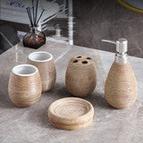 Artículos de baño de cerámica cepillada retro hechos a mano