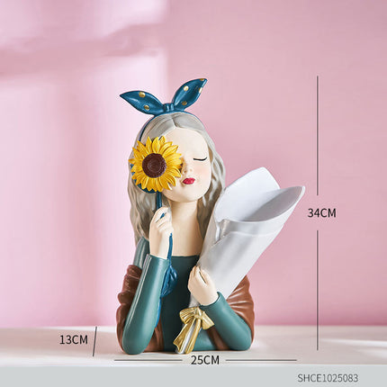Abstract Girl Resin Sculpture