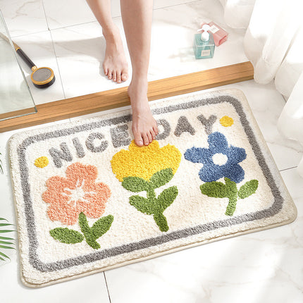Alfombrillas de baño con dibujos animados para el hogar, absorbentes y antideslizantes.