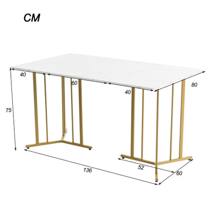 Metal Framed Rectangular Dining Table
