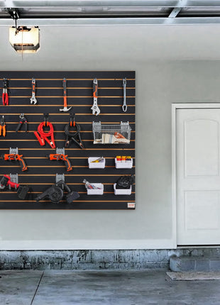 Black Garage Slatwall Panels