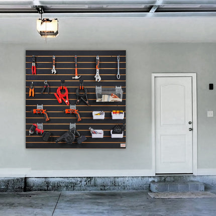 VEVOR Slatwall Panels, 4 Ft X 2 Ft Black Garage Wall Panels