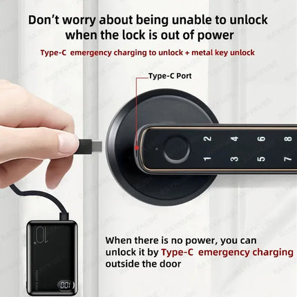 Tuya Fingerprint Door Lock With Lock Smart Fingerprint Door