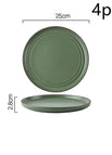 Verde oscuro / Plato poco profundo de 10 pulgadas, 4 piezas