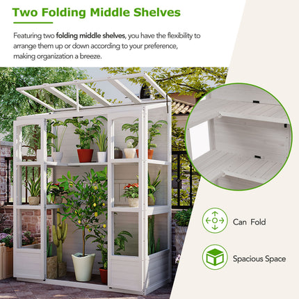 TOPMAX 78-inch Wooden Greenhouse Cold Frame