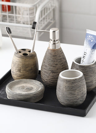 Artículos de baño de cerámica cepillada retro hechos a mano