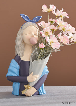 Abstract Girl Resin Sculpture