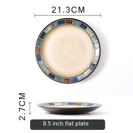Underglaze Blue Checkered Tableware Set