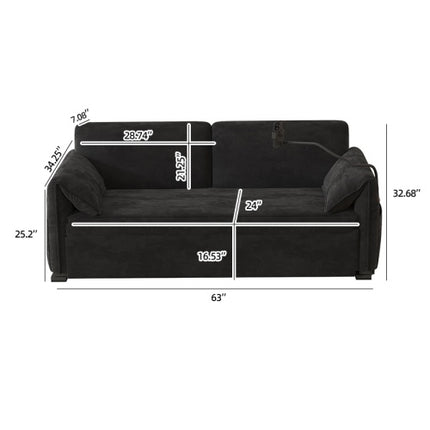 63-inch Large Folding Sofa Bed