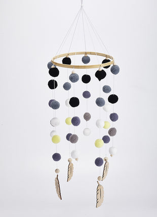 Campana redonda de bola de pelo para decoración de habitación infantil