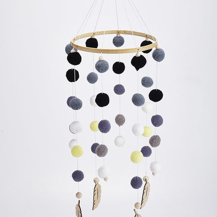 Campana redonda de bola de pelo para decoración de habitación infantil