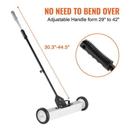 VEVOR 50Lbs Rolling Magnetic Sweeper