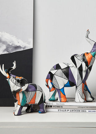 Colorful Elephant Decorative Figurine