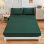 Dark green / Fitted sheet 120x200x27cm